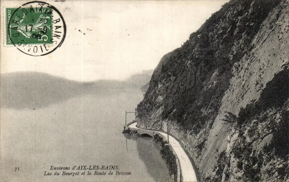 Environs d'AIX-LES-BAINS — Lago do Bourget e a Estrada de Brisson — editor não identificado, n°71 - Frente