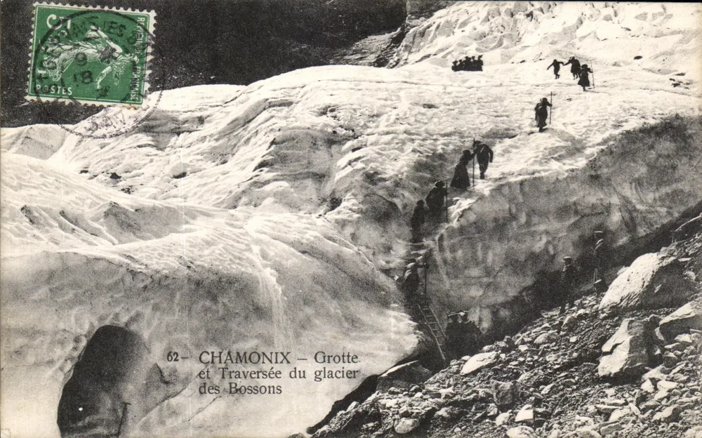 Chamonix – Höhle und Überschreitung des Gletschers Bossons — unbekannter Verlag, Seriennummer 62 - Vorderseite