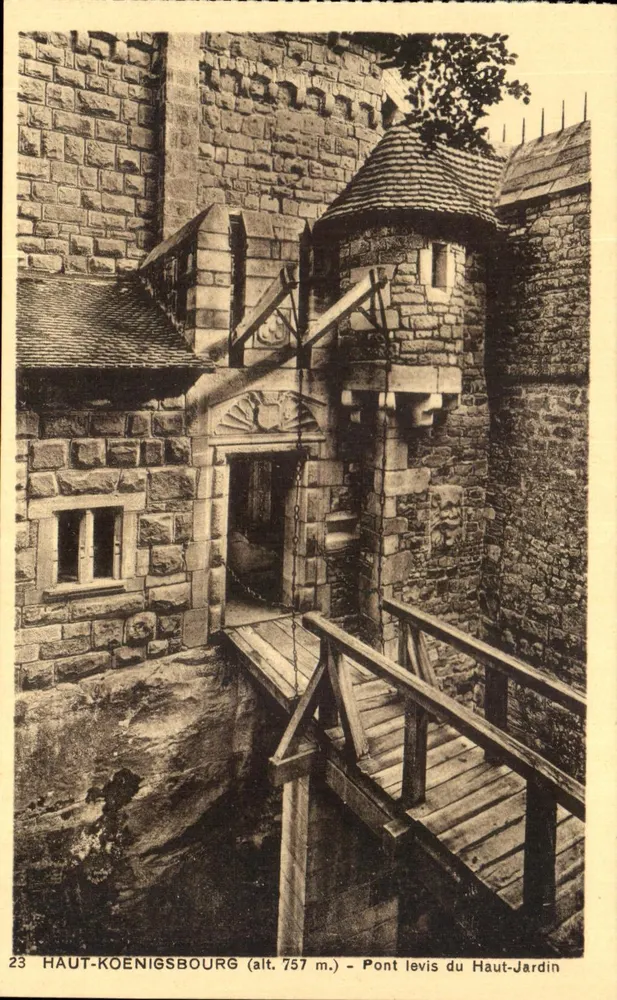 Haut-Koenigsbourg (alt. 757 m.) — Schiffsbrücke des Haut-Jardins — Sonderausgabe des Schlosses - Vorderseite