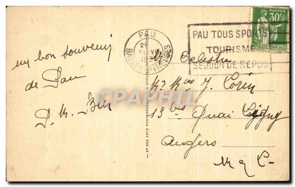 Lau — O Castelo. Facha da parte sul — Bilhete postal antigo n°8 - Verso