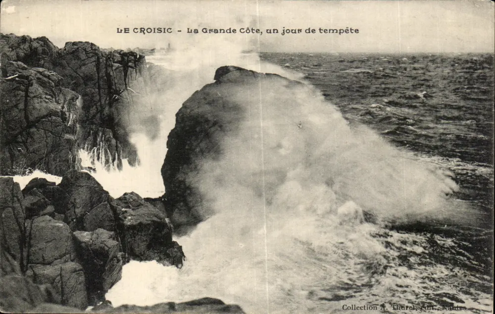 Le Croisic - La Grande Côte, ein stürmischer Tag — Sammlung A. Thurel, Nantes - Vorderseite