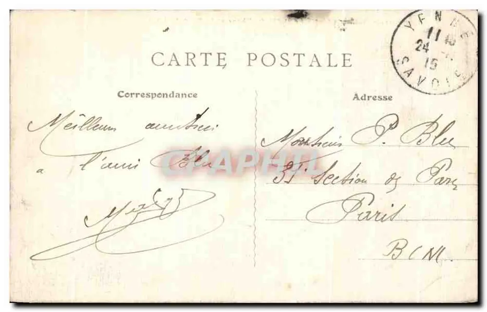 Umgebung von Belley (Ain) — Der Rhône-Schlucht und die Dent du Chat — B. F., Paris - Rückseite