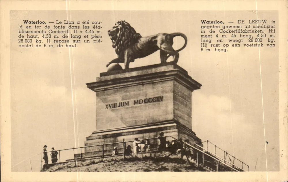 Lion von Waterloo — Gedenkmonument — Verlag P.I.B. Brüssel - Vorderseite