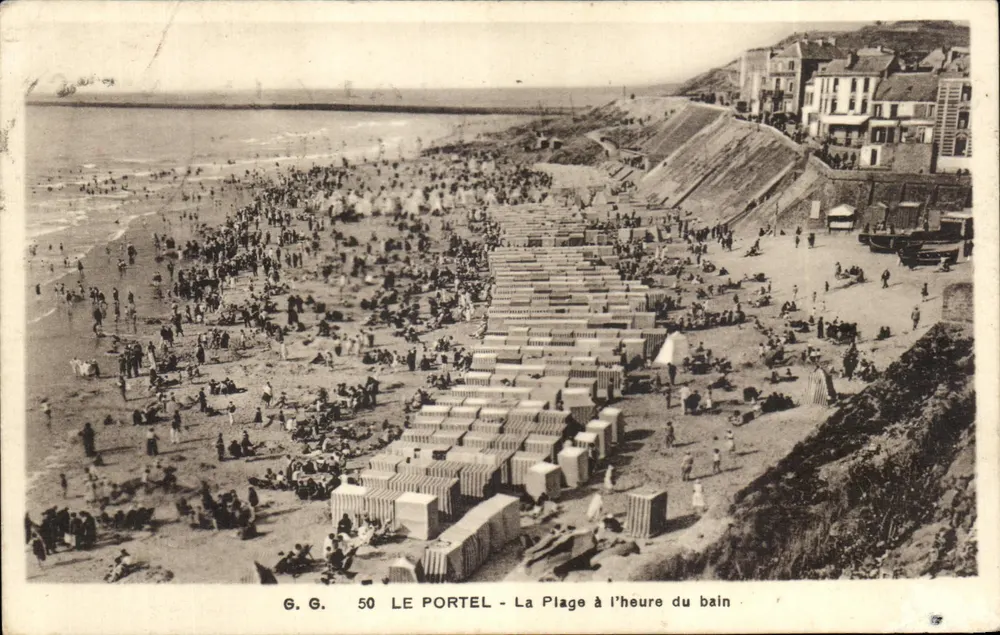 Le Portel — La plage à l'heure du bain — G. G. 50 - Vorderseite