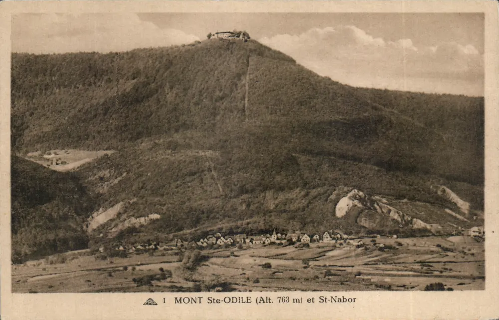 Monte Ste-Odile (Alt. 763 m) e St-Nabor — vista panorâmica — Cie des Arts Photomécaniques, Strasbourg - Frente