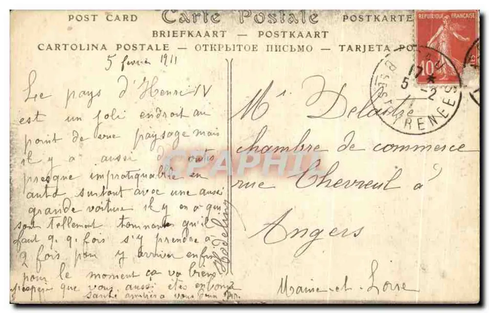 Pau — A Estátua de Henri IV — ND Fot. - Verso