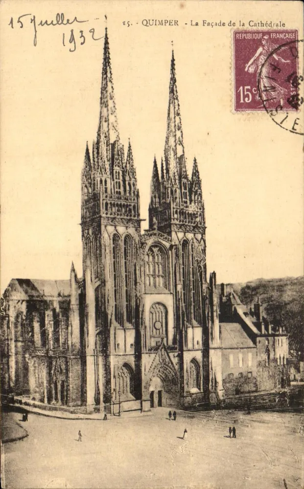 Quimper - A Facha da Catedral — editor desconhecido, n° 5 - Frente