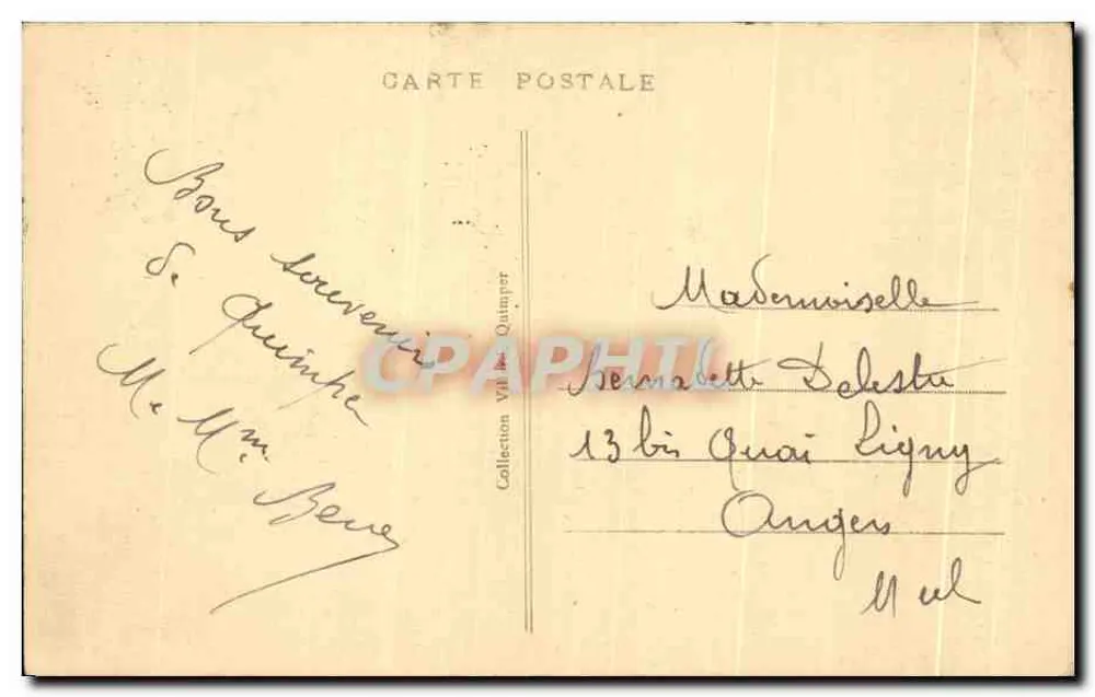 Quimper - A Facha da Catedral — editor desconhecido, n° 5 - Verso