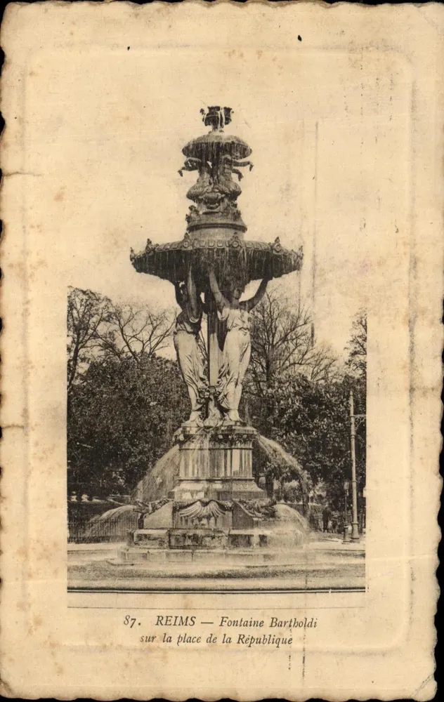 Reims — Fontaine Bartoldi auf der Place de la République — Serie 87 - Vorderseite