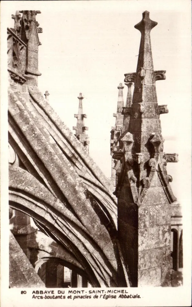 Abbaye du Mont-Saint-Michel — Fliegende Bögen und Spitzbögen der Abteikirche — Édition des Monuments Historiques, Paris - Vorderseite