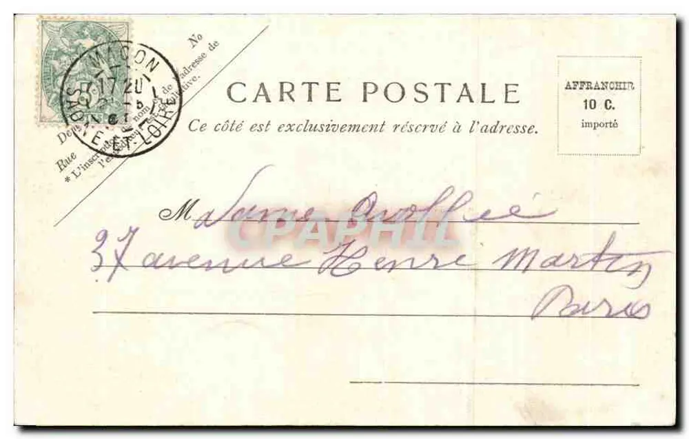 Mâcon. Muelle sur y Estatua de Lamartine — V. P. París N. 1 - Reverso