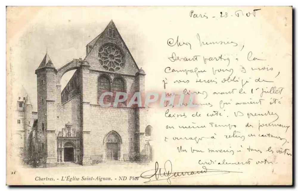 Chartres - A Igreja de São Aignan - ND Phot - Frente
