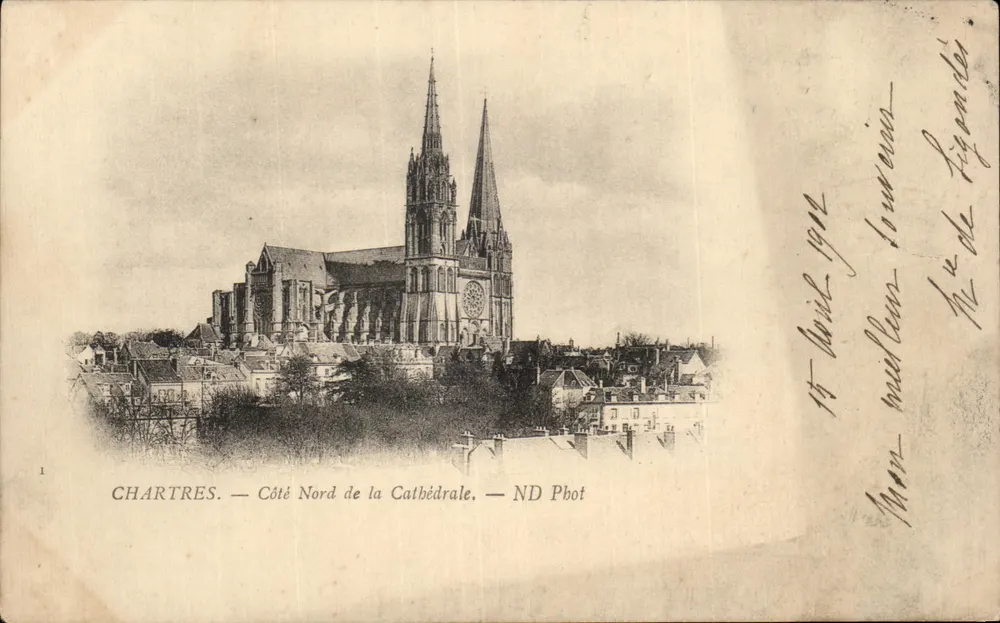 Chartres — Lado Norte da Catedral — ND Phot - Frente