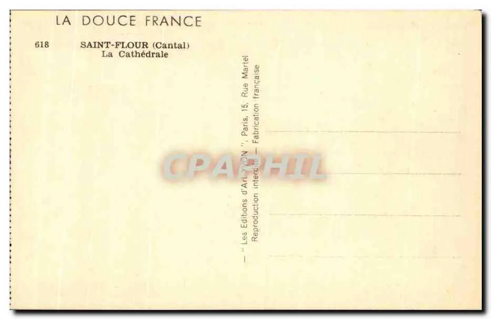 Saint-Flour (Cantal) — Die Kathedrale — Les Éditions d'Art Lyon - Rückseite