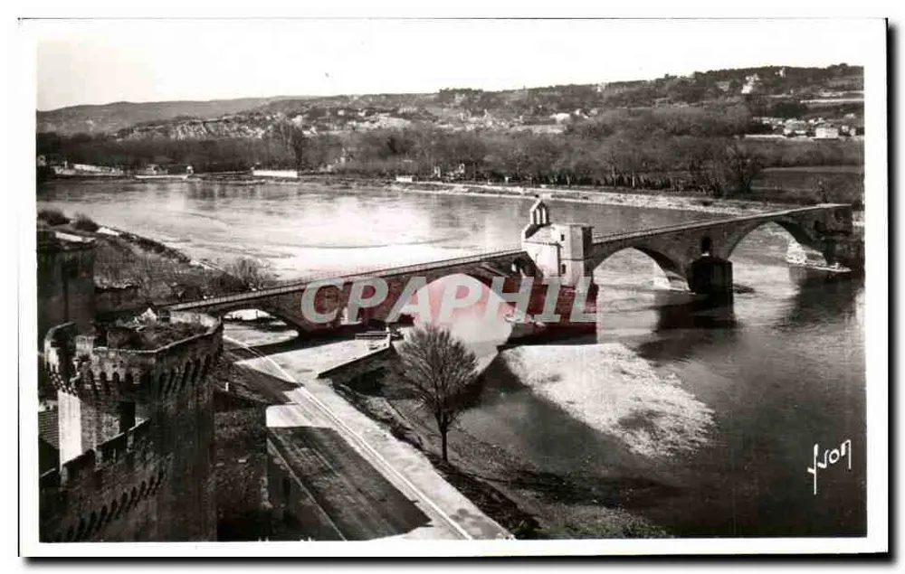 Avignon (Vaucluse) — Ansicht des Pont Saint-Bénézet vom Felsen des Dom — Éditions d'Art Martel, Paris - Vorderseite