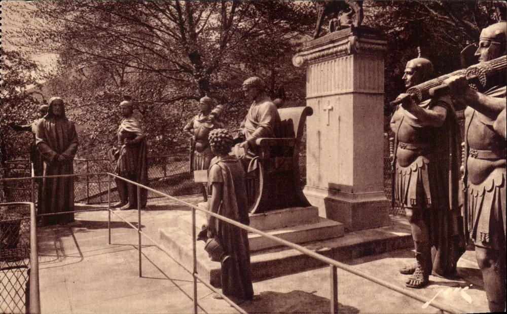 Lourdes — Das Calvary — 1. Station, Jesus vor Pilatus — Éditions JOVÉ, Pau (B.P.) - Vorderseite