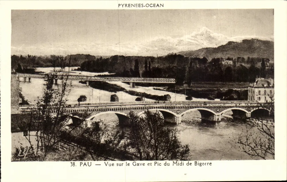 PAU — Ansicht des Gave und Pic du Midi de Bigorre — Pyrénées-Océan, n°38 - Vorderseite
