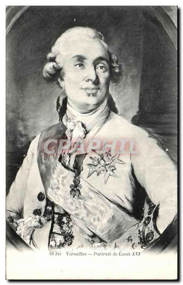 Versailles — Retrato de Luís XVI — A. Bourdier, impressor-editor, Versailles - Frente