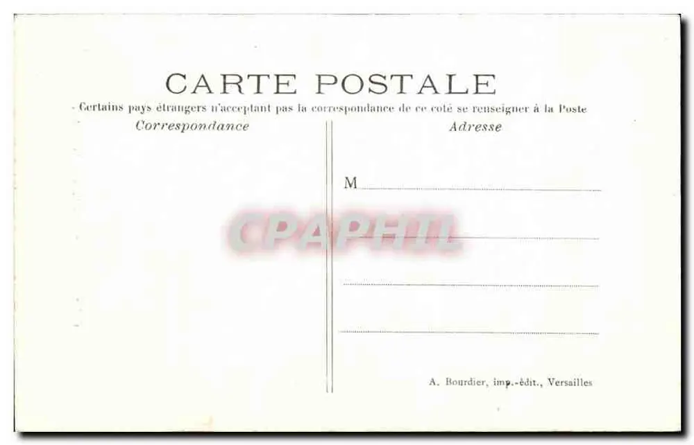 Versailles — Retrato de Luís XVI — A. Bourdier, impressor-editor, Versailles - Verso