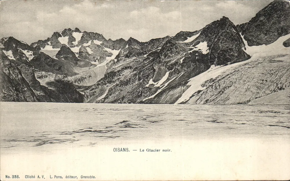 Oisans — Het zwarte gletsjer — Cliché A.V., uitgever L. Pons, Grenoble, n°338 - Voorkant