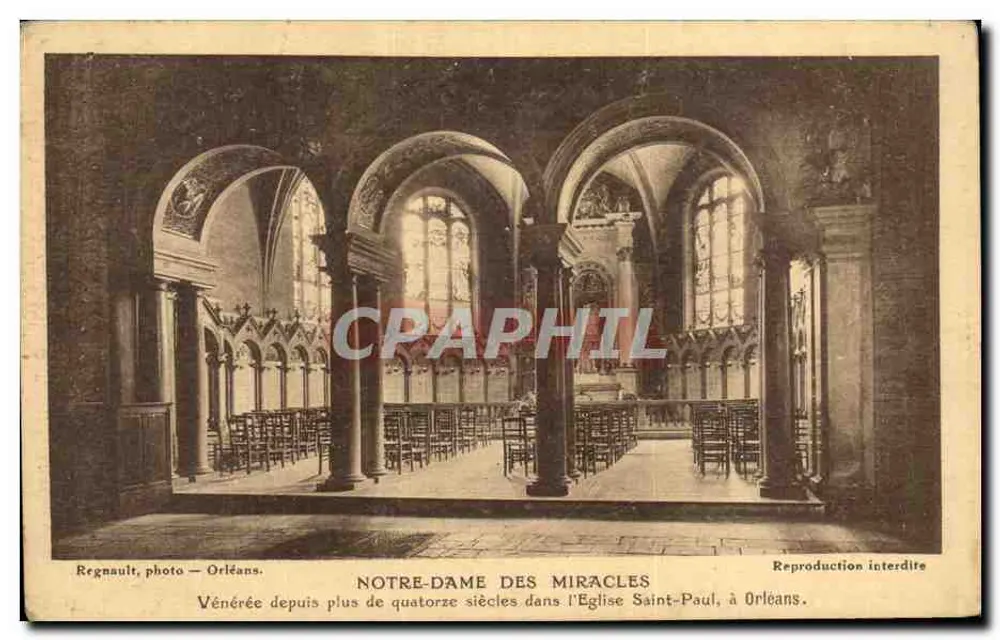Notre-Dame des Miracles — Vénérée depuis plus de quatorze siècles dans l'Église Saint-Paul, à Orléans — Regnault, photo Orléans - Recto