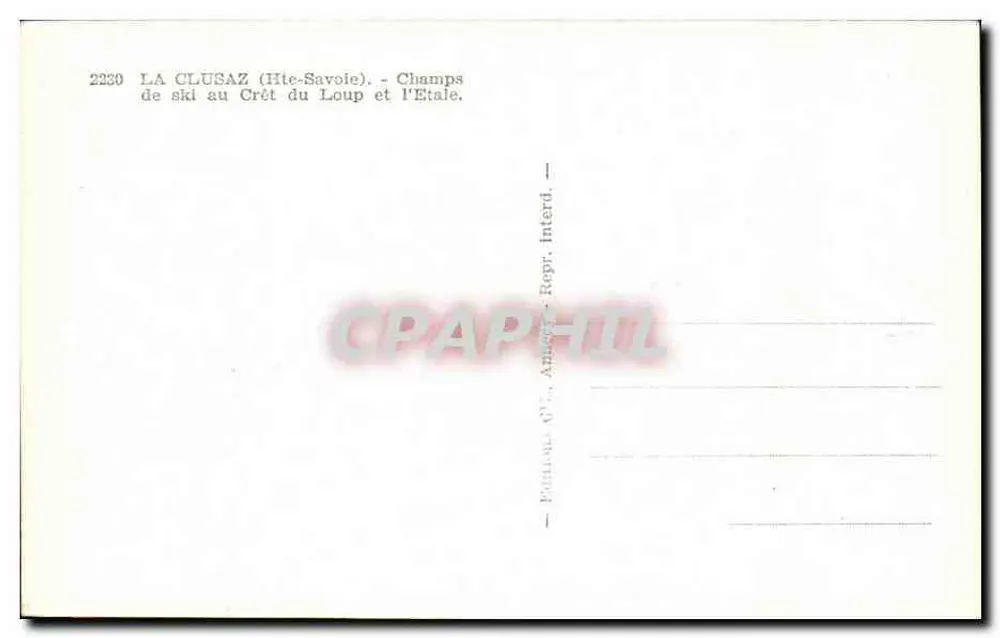 La Clusaz (Haute-Savoie) — Skiläufe am Crêt du Loup und l'Etale — Edition Anacéa - Rückseite