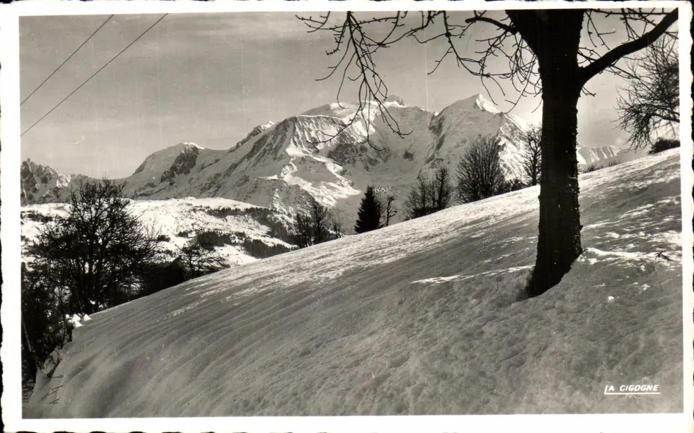 Der Mont Blanc von der Straße von Megève nach St-Gervais-les-Bains gesehen — Éditions LA CIGOGNE - Vorderseite
