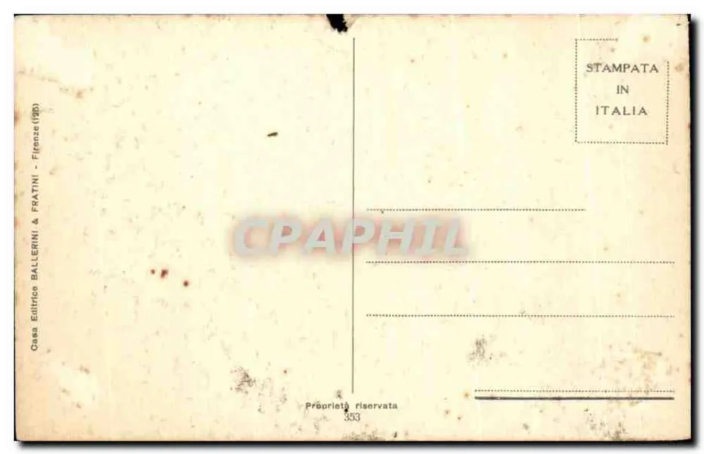 Nachtlandschaft in Venedig — Paar in einer Gondel — Verlag Fratini & Ballerini, n°353 - Rückseite