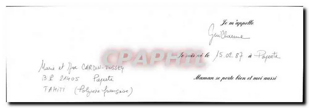 Papote à praia — Tahiti — S.A.R.L. EDIÇÃO ALGAMÉ - Verso