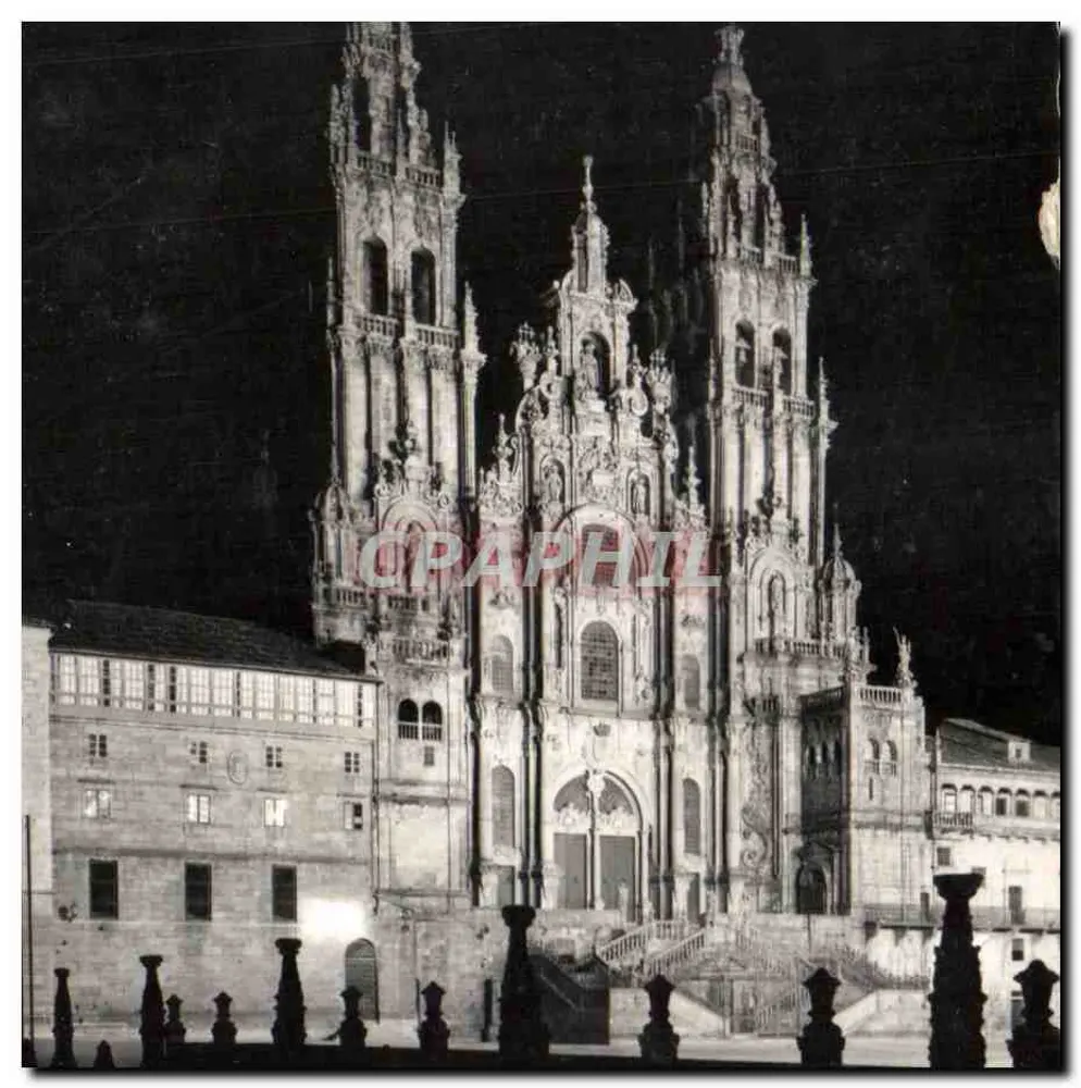 Santiago de Compostela — Beleuchtete Kathedrale — Editions García García, Nr. 105 - Vorderseite