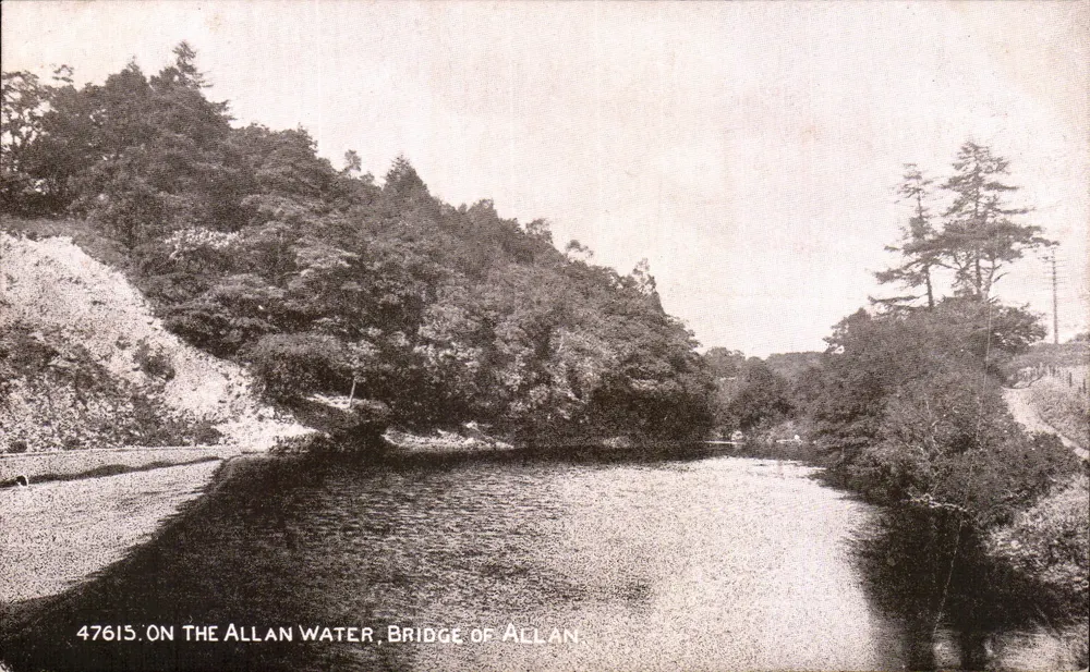 Brücke über Allan Water, Bridge of Allan — Rephotone-Serie, Verlag John Erskine, Nr. 47615 - Vorderseite