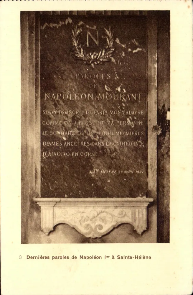 Letzte Worte Napoleons I. auf Saint Helena — A. Tomasi, Verlag Ajaccio (Korsika) - Vorderseite
