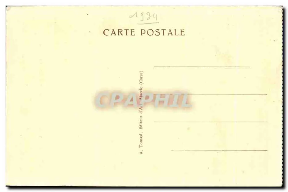 Letzte Worte Napoleons I. auf Saint Helena — A. Tomasi, Verlag Ajaccio (Korsika) - Rückseite