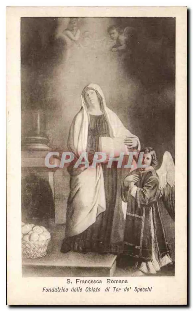 St. Francesca Romana — Gründerin der Oblaten von Tor de' Specchi — Verlag B.M. p. Piletti, Rom - Vorderseite