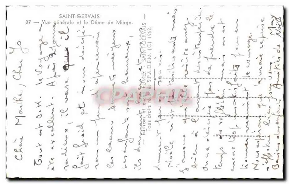 Saint-Gervais — Allgemeiner Blick und der Dome von Miage — Fumex Editions - Rückseite