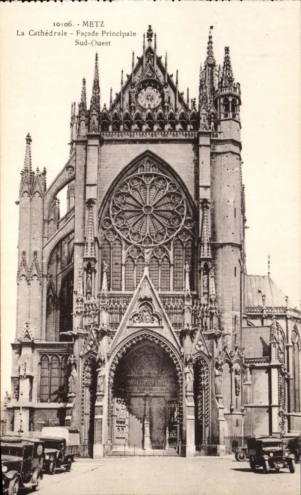 Metz - A Catedral - Fachada Principal Sul-Oeste — Editor: Cartes La Clyogne, Strasbourg - Frente