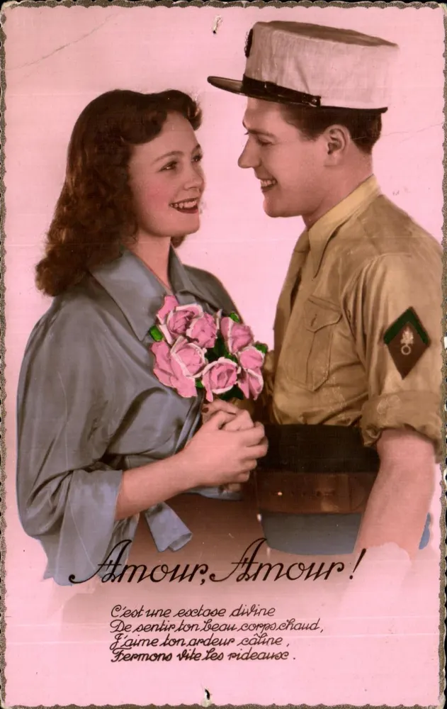Amour — scène de couple militaire — Imprimerie Noëter, n° 0604 - Vorderseite