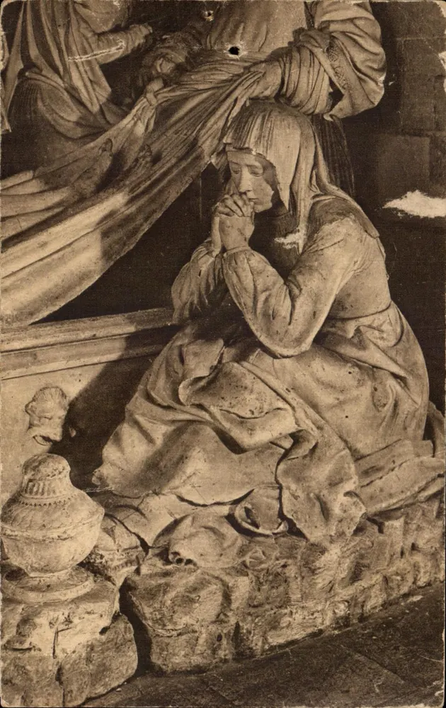 La Madeleine am Grab des Christus — Steinrelief aus dem Jahr 1496 — Édition des « Saints de Solesmes » - Vorderseite