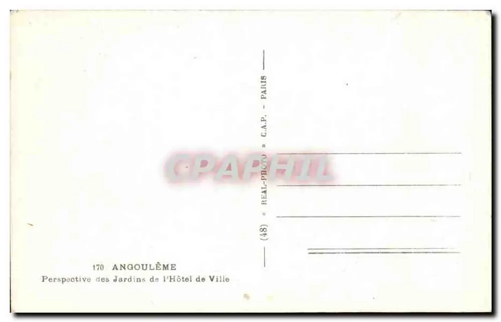 Gärten des Rathauses — Angoulême — C.A.P. Paris - Rückseite