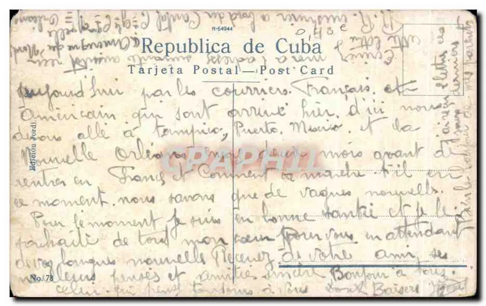 Habana: Monumento á Marti, Marti Statue — Opernhaus und Hotel Inglaterra, Verlag 'CUBA' unten rechts - Rückseite