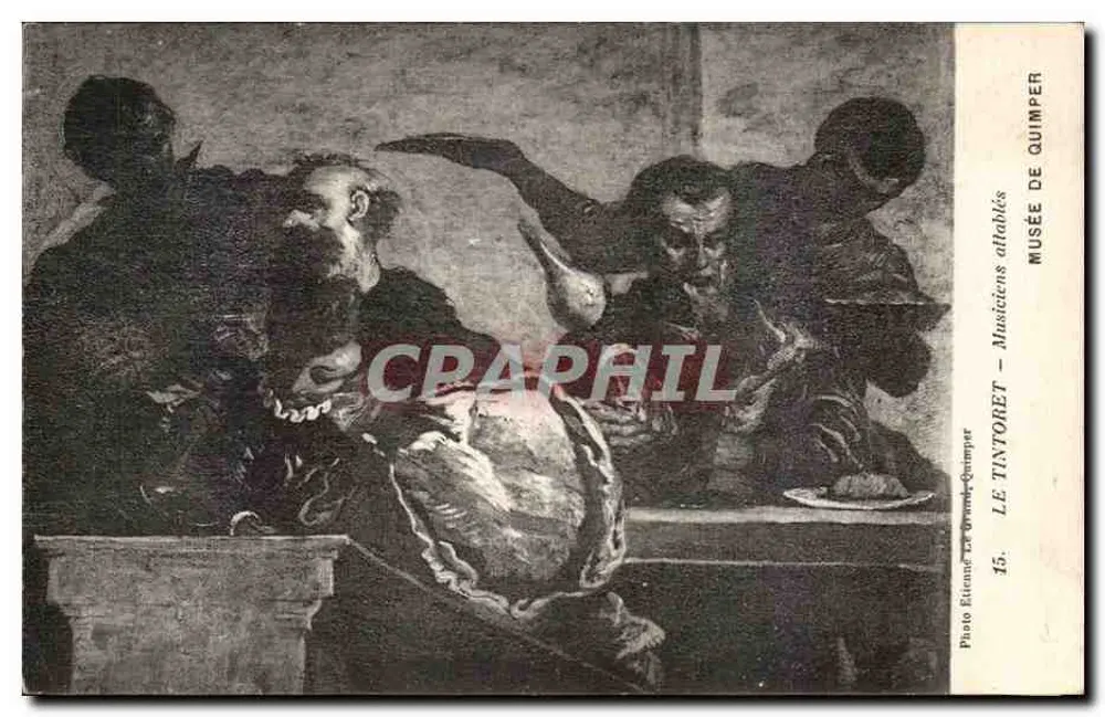 Musiciens – Musiciens attablés — Photo Étienne et Grands-Guimper, n°15 - Frente