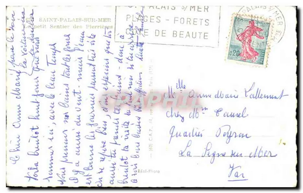 Saint-Palais-sur-Mer — Der kleine Pfad der Pierrières — Réal-Photo - Rückseite