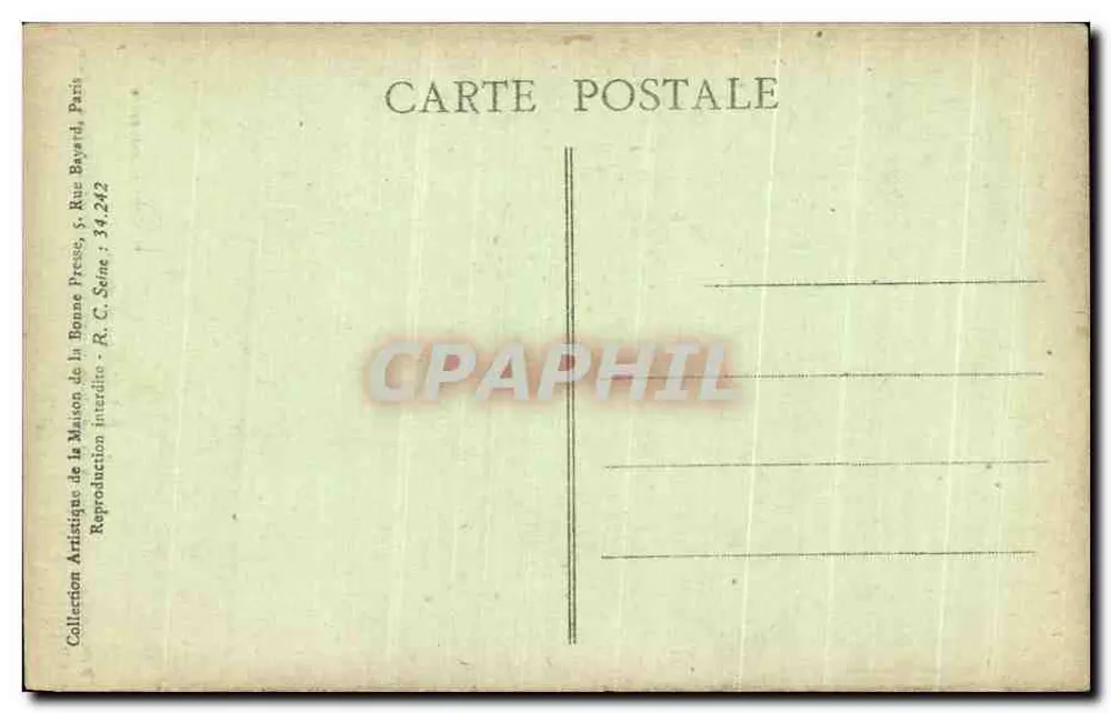 Je vous salue Marie — Redução de um dos 70 quadros do Catéchismo em imagens — Bonne Presse, 5, rue Bayard, Paris - Verso
