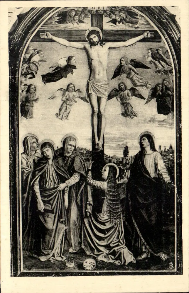 A Crucificação — Ambrogio Bergognone — Certosa di Pavia - Frente
