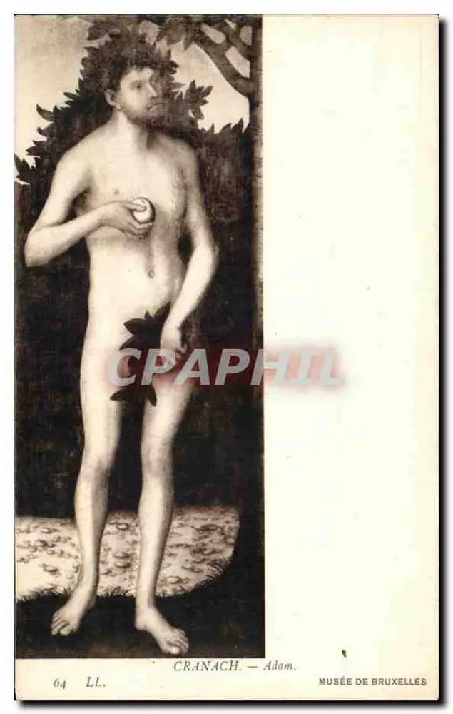 Adam — Cranach — Muzeum w Brukseli - Awers