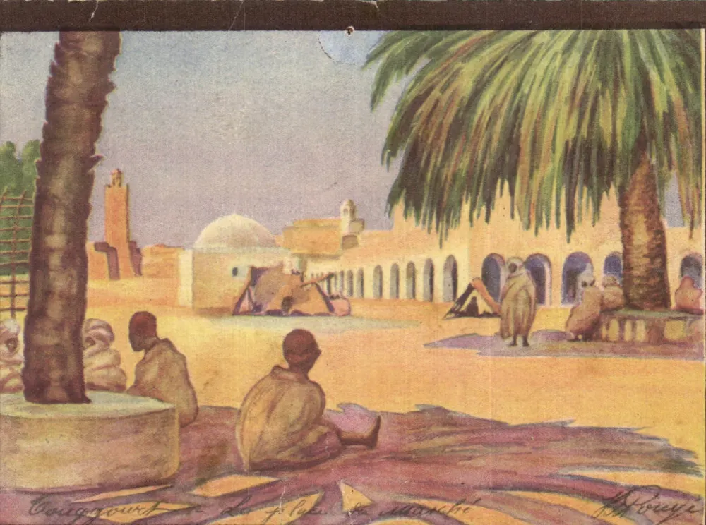 Place du marché — vue de la place du marché à Tlemcen — éditeur L'Algérie Artisanale - Frente