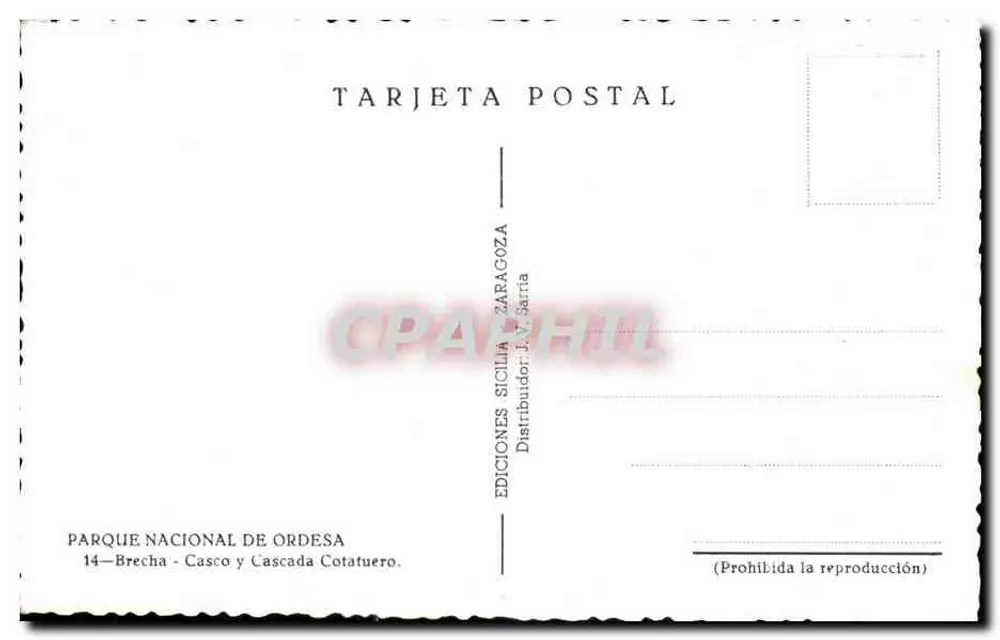 Nationalpark Ordesa — Brecha - Casco und Wasserfall Cotatuero — Ediciones Sicilia Zaragoza - Rückseite