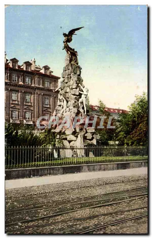 Turim - Monumento do Túnel do Frejus — Carl Künzli-Tobler, Zurique, n° 7100 - Frente