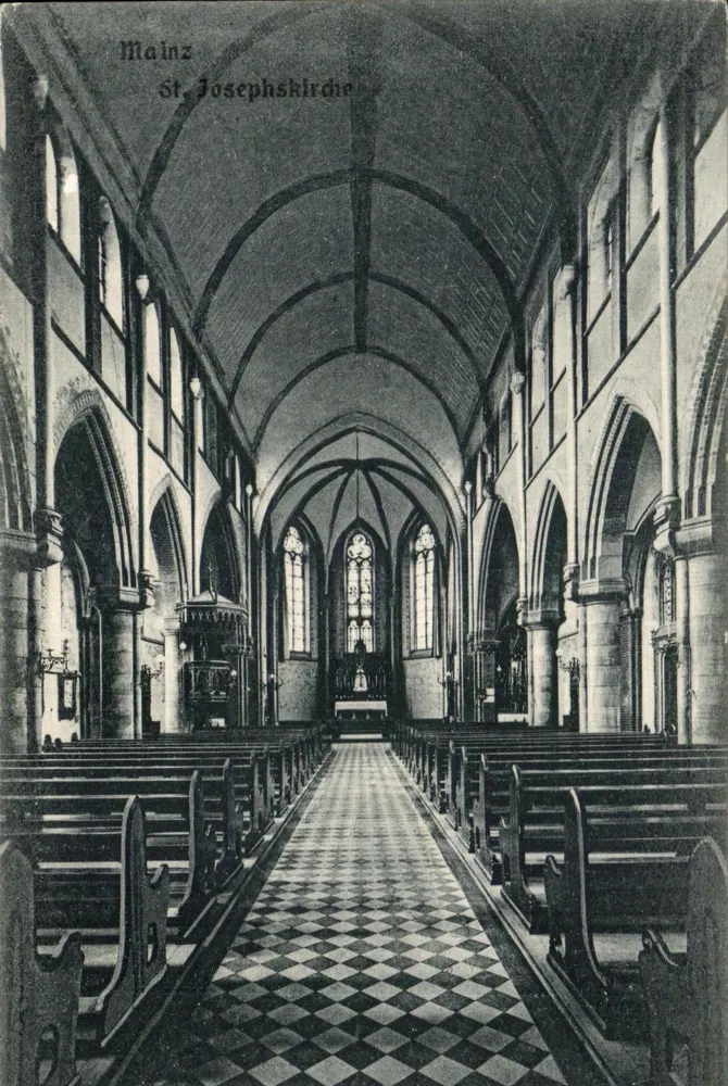 Mainz — Interior da Igreja de São José — editor Ludwig Fäst, Mainz - Frente