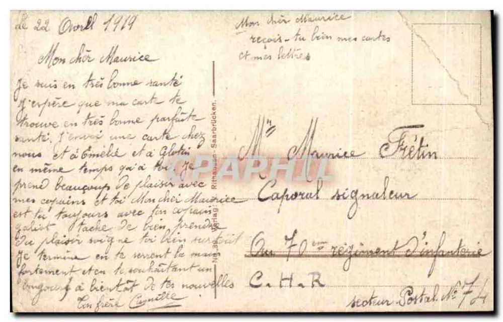 Saarbrücken - Krankenhaus am Reppertsberg — Verlag Rithaum, Nr. 3 - Rückseite